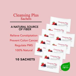 CleansingPlus Mixed Berries 10 sachets Natural Dietary Fibers Soluble & Insoluble Fiber Effective Weight Loss Weight Management Probiotic Regular bowel movement Detoxification Colon Cleanse Rich in Chlorophyll by SimplyNature