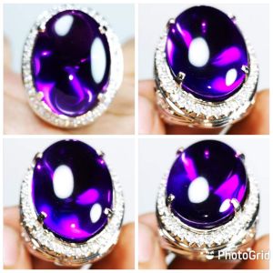 BATU PERMATA PURPLE KECUBUNG AMETHYST SUPER CLEAN TOP PLAYING