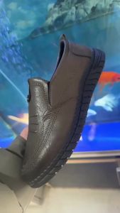 MenS Casual Leather Loafers Spring Versatile Comfortable Work Shoes Soft Sole Slip-On Lazy Shoes