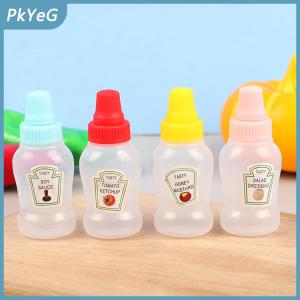 PkYeG 1 4pcs mini dễ thương cà chua Ketchup chai nhỏ xách tay nước sốt container Salad Dressing container đựng thức ăn đựng thức ăn cho Bento hộp