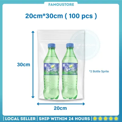 Famoustore Zip Lock Plastic Bag 100PCS Extra Thick (0.08mm & 0.12mm) Self Seal Clear Transparent Zipper Bag Ziplock Packaging 自封袋