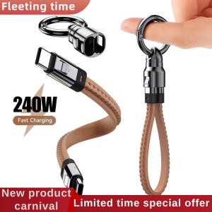Fleeting time Portable Keychain USB C Charger Cable Short 240W 5A Fast Charging Cord Type C Short Charging Cable For Phone MacBook Android