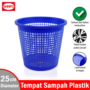 SHINPO Tempat Sampah Rumah Diameter 25 CM Plastik Trash Can Perlengkapan Rumah SPO-SIP-830