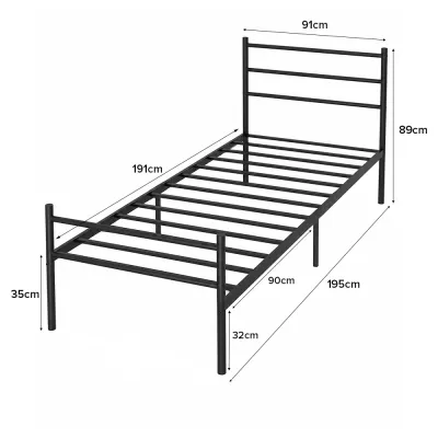 (JIJI.SG) ZERMAT Platform Metal Bed Frame (Self-Installation) / Steel Bed Frame / Single