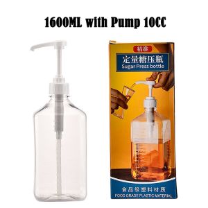 【Ready Stock】PP 5cc 10cc Sugar Press Bottle Syrup Bottle Transparent Storage with Scale Hand Pressed Pump Liquid Home Container