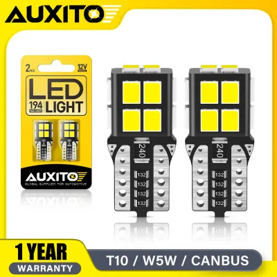 AUXITO 2Pcs W5W T10หลอดไฟ Led 2835 Smd 194 168 Canbus โดมตกแต่งภายในรถยนต์อ่านกระจก Trunk แผ่นเรืองแสง6000K 12V