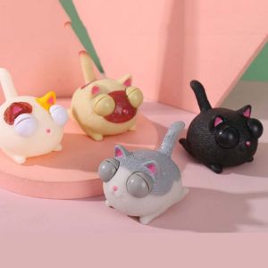 LIEYH สร้างสรรค์และสร้างสรรค์ ของเล่นที่ยุ่งยาก เกมแบบโต้ตอบ ของขวัญที่สวยงาม ลูกบอลบีบอัด Fidget Squeeze แมวโกรธแมว Burst Eye CAT ของเล่นบีบนุ่ม ลูกบอลระบายแมว ของเล่นแมวแบบตาพร่า ของเล่นบีบประสาทสัมผัส