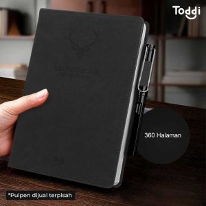 Toddi Buku Jurnal Hardcover Notebook Diary 80 GSM 360 Halaman Grid - CW-5025