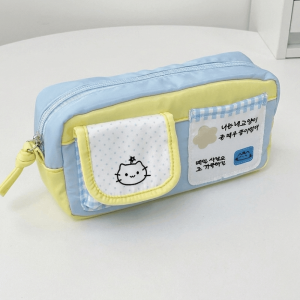 XYAX Dung lượng lớn Hộp bút chì hoạt hình Nhiều ngăn Bền bỉ Túi đựng bút hình mèo Dễ thương Nhẹ Túi đựng văn phòng phẩm Sử dụng hàng ngày