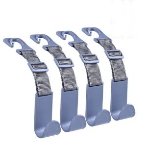 UNQIN 4Pcs/set Có thể điều chỉnh Móc tựa đầu ghế ô tô Khả năng chịu tải lớn Tiết kiệm không gian Giá treo ghế sau ô tô Phổ quát Dễ dàng lắp đặt Giá treo túi sau ghế ô tô Phụ kiện nội thất ô tô