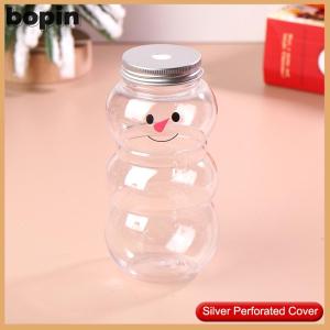 Bopin 500ML Christmas Snowman Water Bottles Milk Tea Bottles Coffee Juice Portable Drinking Bottle For Milk Tea Shop Home Juice Cup