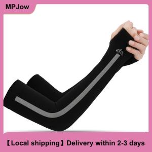 【Local shipping】 New Anti-UV Ice Silk Arm Sleeves Sunscreen Fingerless Gloves Bicycle Arm Sleevs