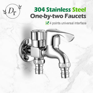 【DR】Faucet for Lavatory Set Stainless Steel Bathroom Faucet Kitchen Wall Mount Faucet Washing Machine Faucet Kitchen Faucet Flexible 360 Degree Rotatable Kitchen Faucet Two Effluent Modes Spout Sink Mop Laundry Sink Faucet