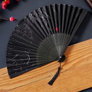 USECOAT Chinese Style Tassel Folding Fan Butterfly Swallow Bamboo Fan Performance Cherry Blossoms Handheld Fan Home Decoration