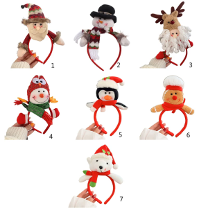 Santa Claus Headband Gingerbread Man Hair Hoop Xmas Snowman Headbands Christmas Photo Prop Holiday Party Decor Supplies