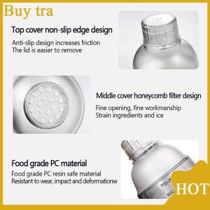 [Buytra] Plastic Cocktail Shaker Hand Shaker Cup with Scales 350ml 530ml 700ml 1000ml Milk Tea Wine Drink Shaker Mixer Bar Tool