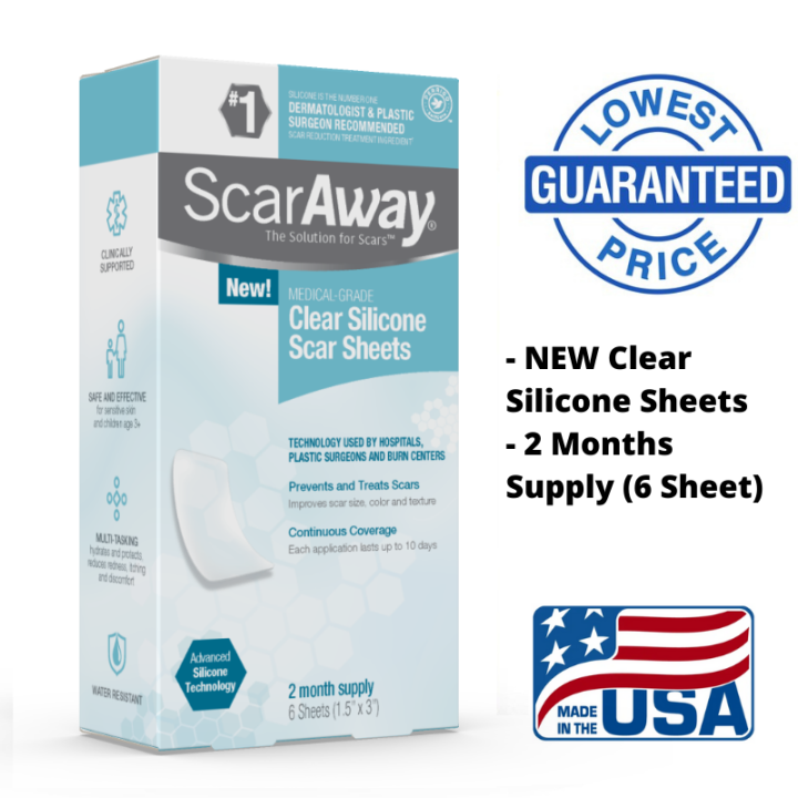 [SG Ready Stock] ScarAway Advanced Skincare Clear Silicone Scar Sheets ...