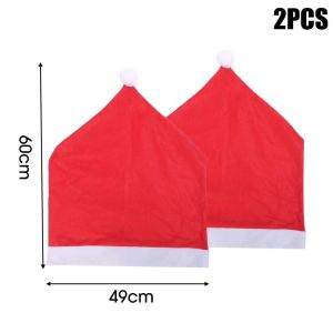 Christmas Chair Covers 65x50cm Red Santa Claus Hat Chair Back Covers Party Decor New Year Table