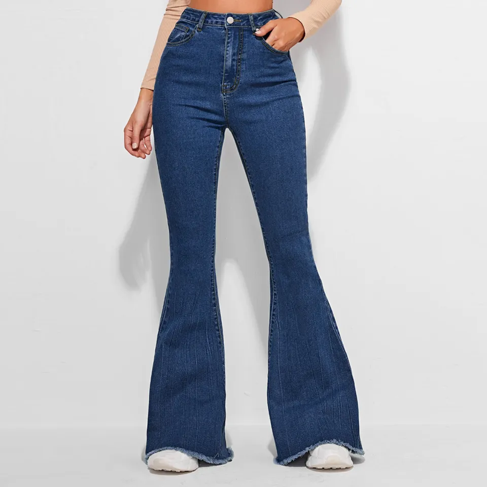 Jeans Women Slacks Pants For Women High Waisted Flared Pants Retro