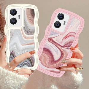 (Lokal Ready) Xinyu Casing hp Realme C53 C51 C55 C33 C35 C31 C30 C30s C21Y C25Y Realme C11 2021 C20 C15 C25 C17 C12 C3 Realme 10 9i 8i 7 Pro Realme 5 Pro 5i 5S 6i Narzo 50A Prime Popular Corak Strip Tekstur Marble yang indah Pinggir Gelombang Soft Cover