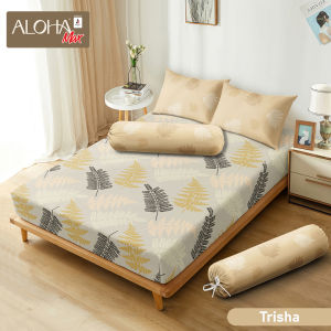 Aloha Max - Sprei Queen B2 160x200 Tinggi 25cm Bantal 2 Guling 2 - Motif Abstrak / Bunga / Geometri / Minimalis