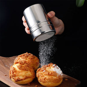 304 Stainless Steel Powder Dispenser Tube with Mesh Dense Hole Powder Tank Salt and Pepper Shakers Condiment Dispenser