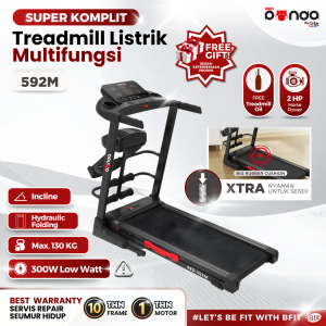 Treadmill Elektrik REDPANDA 592M Multifungsi Murah Listrik Lipat Portable Low Watt Fitness Gym