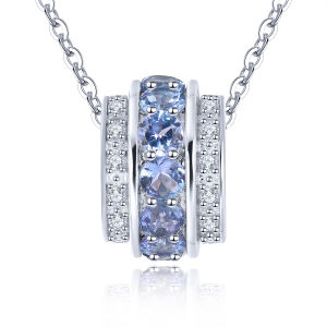 Lohaspie Jewelry Real 925 Sterling Silver Pendant Natural Opal Tanzanite Pendant Women Fashion Pendant Opal Birthstone Pendant Opal Stone Original Pendant Silver 925 Jewelry