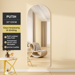 [Berdiri & Gigantung]Oval Standing Mirror Fullbody Standing Mirror Oval Setengah Lingkar Berdiri Cermin full body Cermin Dinding Bingkai Hitam/Putih/Emas 150×40×3.7CM/160×50×3.7CM