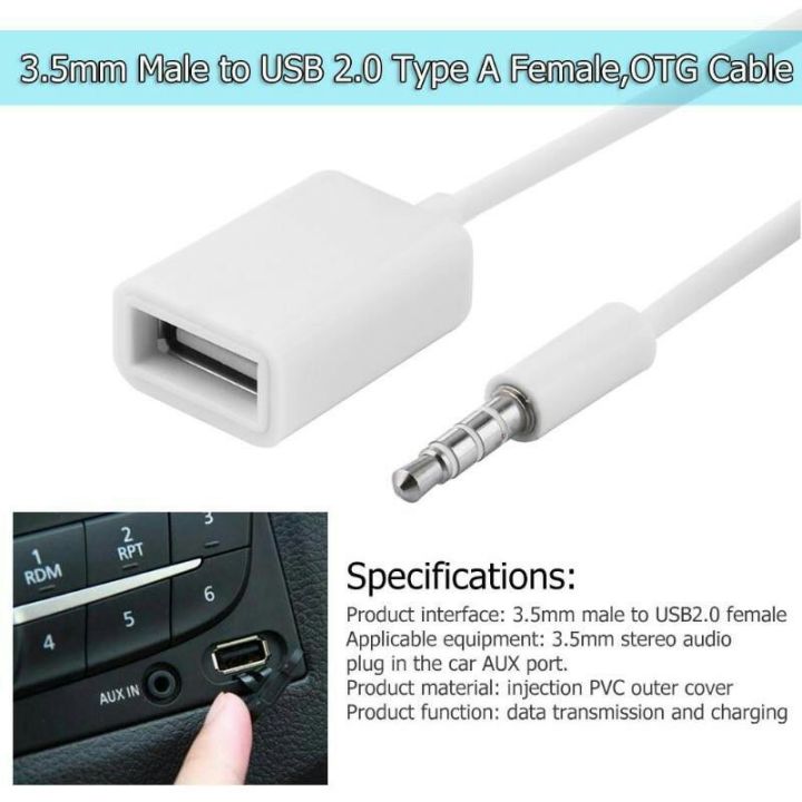 Kabel Audio OTG MALE AUX to USB Cable Connector jack 3.5mm | Lazada