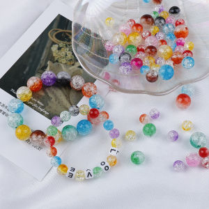 Hạt Nứt Hai Màu Hạt Acrylic 8Mm 10Mm 12Mm Để Làm Trang Sức Vòng Tay Đôi Tự Làm