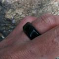 Ring Cincin Natural Giok Black Jade Aceh Terapi Nempel Magnet Minimalis. 