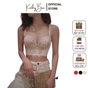 A41 [HÌNH THẬT] Áo Ngực Ren KATHY BRA Bralette Định Hình Nâng Ngực Kèm Quần Áo Ngực Ren Mút Vừa Dáng Croptop Corset