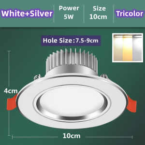 100% Original Tricolor LED Pin light for Ceiling 9W Downlight for Living Room Bedroom Study