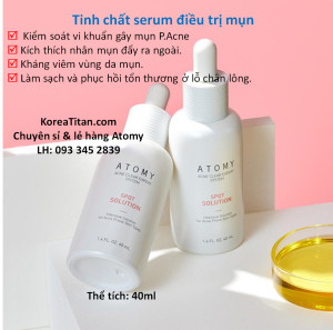 Tinh chất chuyên diệt mụn trứng cá đầu đen đẩy nhân mụn ra ngoài và kiểm soát vi khuẩn gây mụn 40ml- Atomy Acne Clear Expert System Spot Solution - 40ml - 애터미 아크네 클리어 스팟 솔루션 - Атоми Акне Эксперт Концентрат