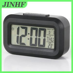 JINHF Đa chức năng kỹ thuật số Đồng hồ báo thức điện tử kỹ thuật số màn hình máy tính để bàn đồng hồ ngày hiển thị nhiệt độ với ánh sáng ban đêm