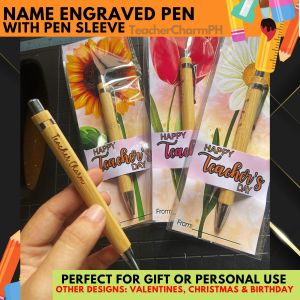 Personalized Bamboo Pen Name Engraved with Card Sleeve