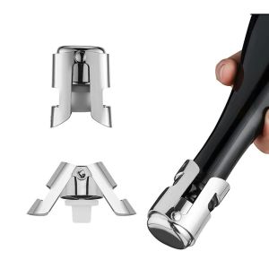 Reusable Champagne Bottle Stopper Stainless Steel Wine Stopper Silicone Air Tight Seal Portable Wine Saver