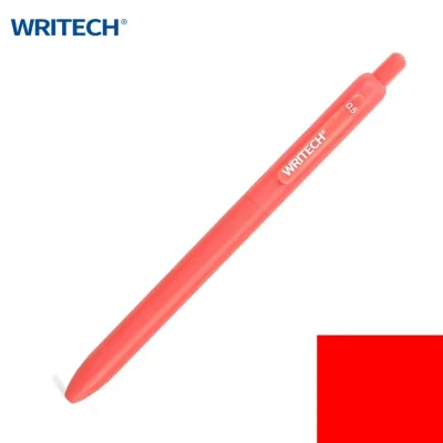 ปากกา writech หมึกเจลน้ำเงิน/แดง แห้งไว ไม่เลอะมือ ขนาด 0.5 มม.ปุ่มกดไม่มีเสียง รุ่น W-0161 ด้ามสีพาสเทล (เปลี่ยนไส้ได้) 1 ด้าม ปากกามือซ้าย gel pen