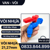 Vòi Nhựa Thái Lan Vòi Xả Nước Tay Gạt 2 Chiều 180 Độ Phi 21 27mm