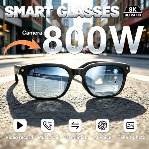 New Smart Glasses AI Translation 8MP HD Camera 8K Shooting Image Bluetooth Call Video Record Music Smart Motorcycle Glasses