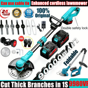 Lawn mower 9980VF Battery Multifunction Mesin Rumput Cordless fold Pemotong rumput grass cutter pruning shears
