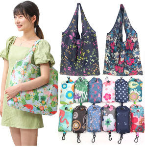 Waterproof Foldable Shopping Bags Large-capacity Shoulder Bag Eco-Friendly Colorful Printing Tote Bag Reusable Organizer Bag Kitchen Storage Bag