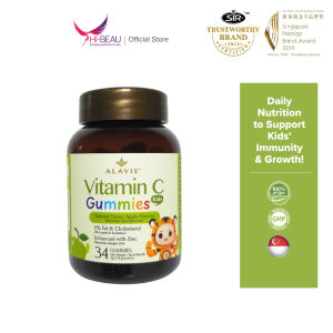 ALAVIE Vitamin C Gummies Kids 34s with Zinc Natural Green Apple Flavor Immunity Booster Kids Supplement