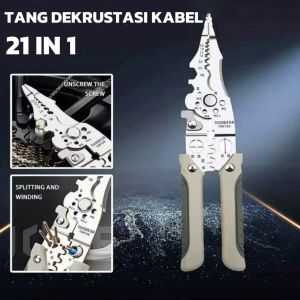 Decrustation Tang Pemotong Kabel Multifungsi 21 in 1/ 6 in 1 Tang fungsi Pliers Tukang Listrik Multifungsi Tang Jaring-hidung Tang Berliku Pengupasan Kawat