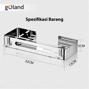 Goland Rak Kamar Mandi Rak Dinding Toilet Stainless Steel Aluminium
