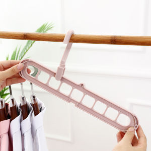 Gantungan Baju Lipat Serbaguna 9 Lubang – Hanger Hemat Ruang Anti Slip Bisa Putar 360°