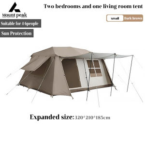 Village13 Mountpeak fully automatic tent full set of equipment waterproof and sun-proof two bedrooms and one living room/two-bedroom family tent for outdoor camping