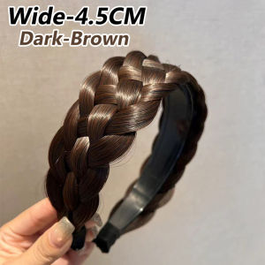 Bando Rambut Wig Lebar Kepang Natural Korea Dewasa Halus Aksesoris Wanita