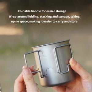 Ultralight 420ml Grade Titanium Pour Over Coffee Kettle Gooseneck Spout Folding Handle for Camping Hiking Travel Boat Travel2026